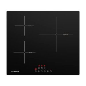 CIARRA CBBIH3 Induction Hob 3 Zones 6100W Touch Control Ceramic Glass Electric Cooktop with 9 Power Levels Child Safety Lock Stop & Go Function Black