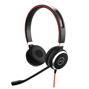 Jabra Evolve 40 UC Stereo Headset – Unified Communications Headphones for VoIP Softphone with Passive Noise Cancellation – USB-Cable with Controller – Black