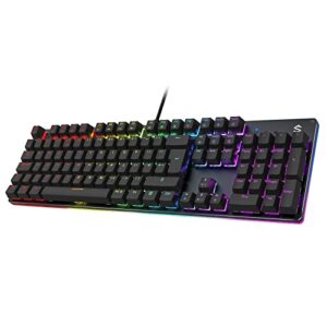 Black Shark RGB Mechanical Gaming Keyboard 105 Keys UK Layout Wired Keyboard with Blue Switches