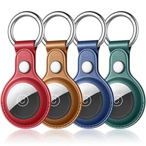 Dirrelo PU Leather Case Compatible with AirTag Keyring