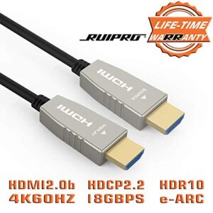 RUIPRO 4K HDMI Fibre Optic Cable 10 meters 18Gbps 4K@60Hz ARC HDR10 Ultra Slim Flexible HDMI 2.0b Cable