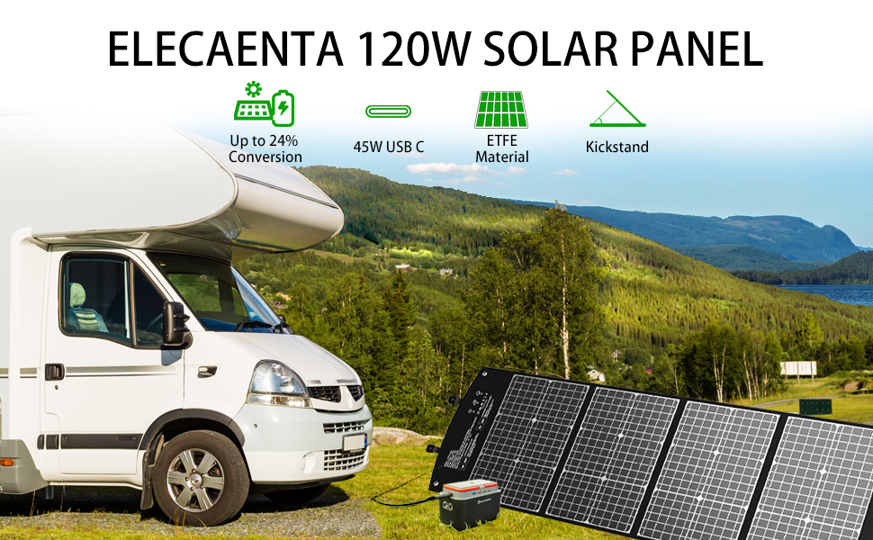 120W Solar Panel Charger Kit for Portable Generator Power Station Smartphones Laptop Car Boat RV