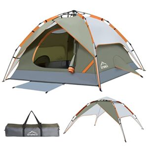 Gysrevi Camping Tent 2-3 Man Instant Pop Up Tent 2 in 1 Double Layers