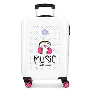 Roll Road Music Pink Cabin Suitcase 37 x 55 x 20 cm Rigid ABS Combination Lock 34 Litre 2.6 kg 4 Double Wheels Hand Luggage