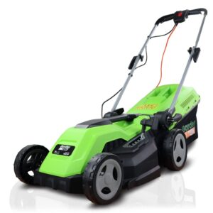 GardenTek 15"/38cm Corded Electric 1600w/230v Roller Mulching Lawn Mower with 2 Year Warranty