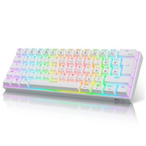 RK61 Mechanical Gaming Keyboard 2.4Ghz Wireless/Bluetooth/Wired 60% Mechanical Keyboard 61 Keys Hot Swappable Brown Switch RGB Backlit Double-Shot PBT Keycaps Compatible for Win/Mac
