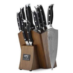 NANFANG BROTHERS 9 Pieces Kitchen Knife Set Sharpening for Chef's Knife Set with Block