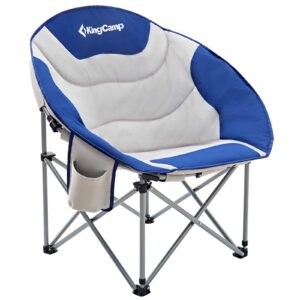 KingCamp Moon Chair Camping Folding Garden Chairs Heavy Duty Padded Camping Chair With Cup Holde