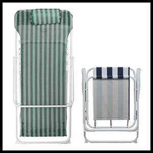 Harbour Housewares Traditional Folding Metal Garden Deck Chairs Deckchairs Beach Striped Retro
