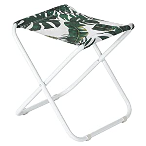 Harbour Housewares Folding Metal Beach Deck Chair Tropical Banana Leaf Design