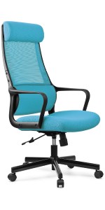 Black Frame Office Chair Blue